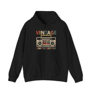 Vintage 1969 Boombox Hoodie - Black