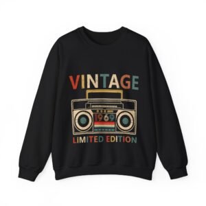 Vintage 1969 Boombox Sweatshirt - Black